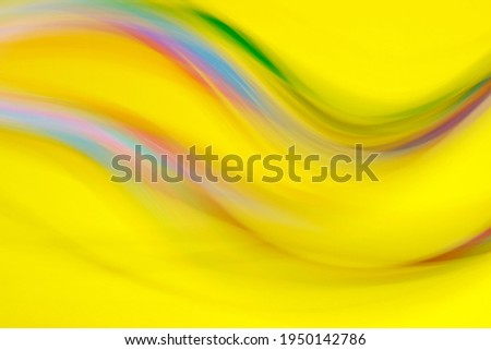 Festive cheerful joyful yellow background with multicolored flowing waves
