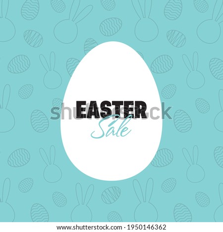 Trendy Easter Sale Banner Unique Design with different hand drawn shapes and textures. Cute social media backdrop for advertising, web, posters, invitations, greeting cards, birthday or anniversary.