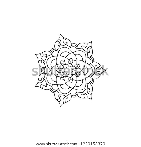 Mandala flower. Vintage decorative elements. Oriental pattern, vector illustration. Islam, Arabic, Indian, Moroccan, Spanish, Turkish, Pakistani, Chinese, mystical, ottoman motifs. Coloring book pages