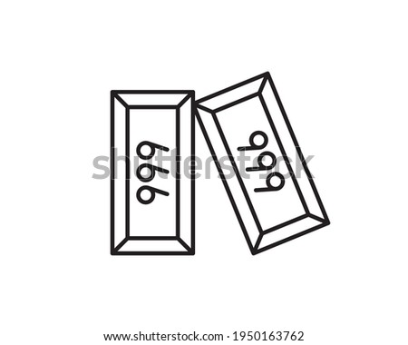 Business Trading Finance Trade Outlined Line Vector Icon Illustration Gold golden silver bar.