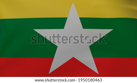Myanmar flag background. National flag of Myanmar texture