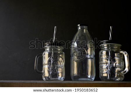 A studio photo of retro vintage drinking glass mugs