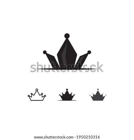 Crown Logo Template vector icon illustration design, vector icon crown, King, queen, logo design for business and corporate, succes, royal, princess