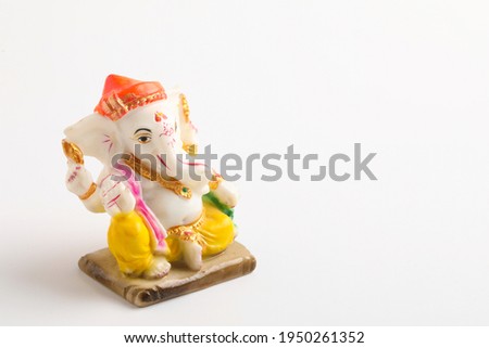Lord Ganesha, Ganesha sculpture on white background.