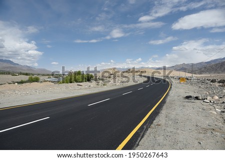 A road leading from Leh to Nubra valley