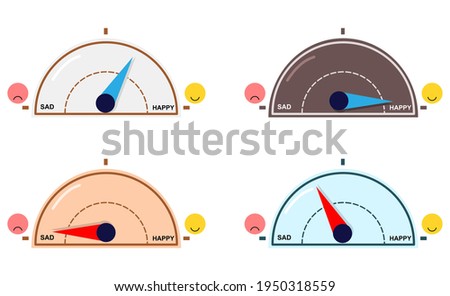 Vector illustration set of happy and sad mood parameters Royalty-Free Stock Photo #1950318559