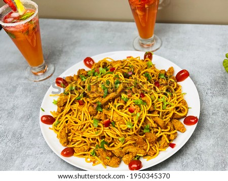 Delicious homemade Spaghetti with Soya Chunks
