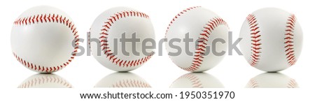 Isolated Baseballs on white Background - Panorama