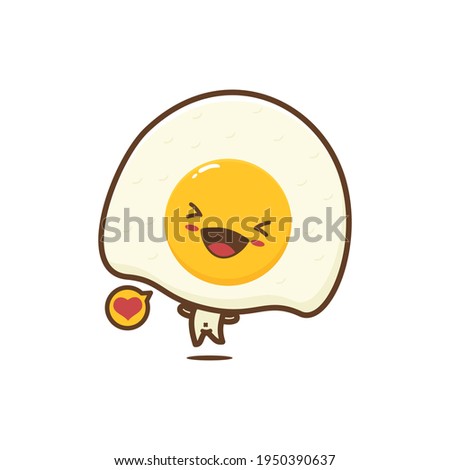 cute fried egg characters, vector illustration, isolated on white background.