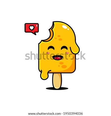 vector banana ice cream illustration design. The banana ice cream design with an outline is suitable for stickers, icons, mascots, logos, clip art, and other graphic purposes