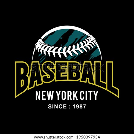 Baseball Sport, New York City, original design typography, vectors illustration