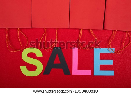 Super sale with realistic shopping bag