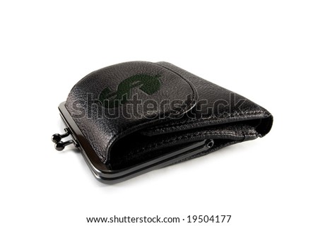 black purse isolated on white