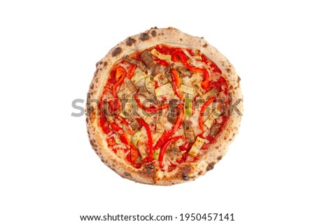 fresh italian pizza on white background
