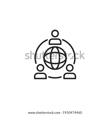 Outsourcing simple thin line icon vector illustration Royalty-Free Stock Photo #1950474460