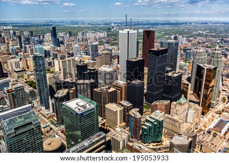 Aerial view of the Toronto skyline