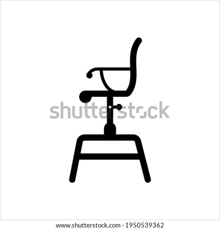 High Chair Icon, Wide Base Tall Lag Chair Vector Art Illustration