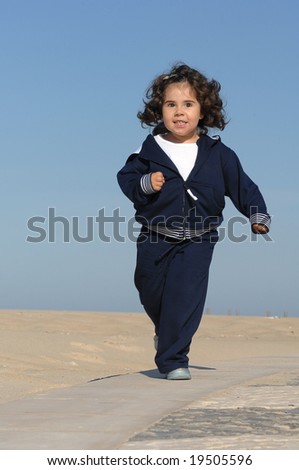 happy young girl running