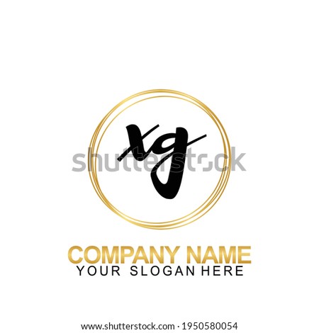 Handwriting Initial Logo Design Letter XG