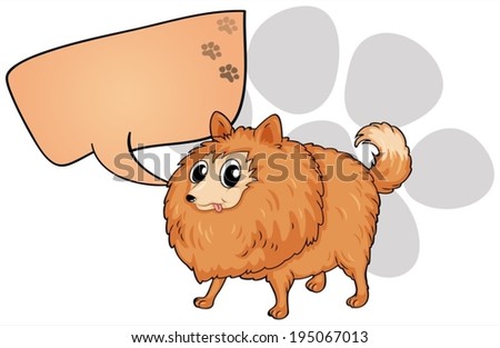 Illustration of a brown dog with an empty callout on a white background