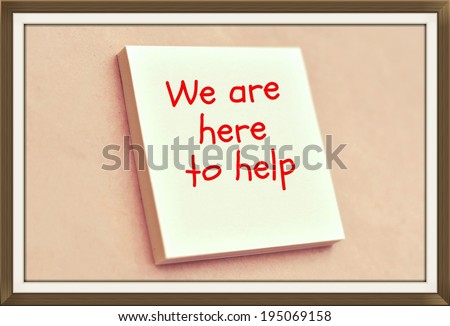 Text we are here to help on the short note texture background