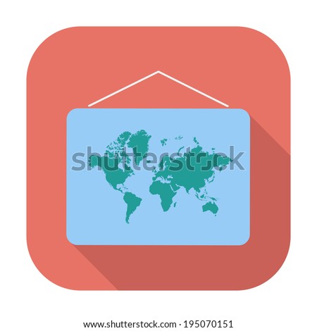 Map. Single flat color icon. Vector illustration.
