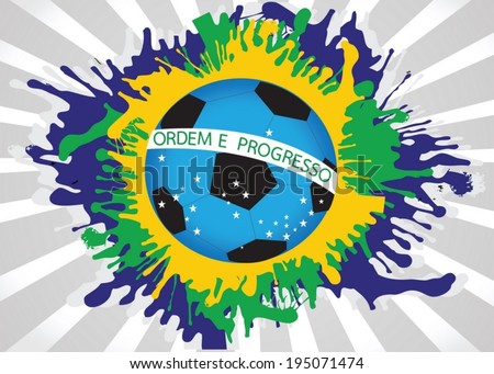 illustration Abstract background football , soccer form watercolor in brazil color themes idea design
