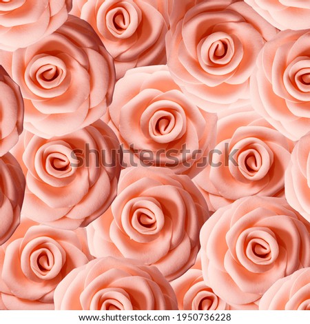 Decorative stylized peach color rose flowers as background. Happy Birthday, Mother's Day, Wedding day holiday background, greeting card.