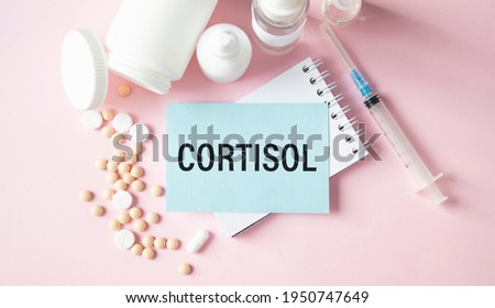 Treatment word, CORTISOL word with medical concepts and medical equipment