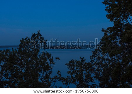 Amazing beauty sunset on Baltic sea on background.  Beautiful summer nature backgrounds. Sweden.