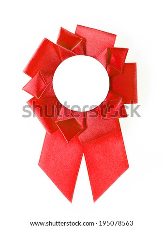 red award rosette on a white background