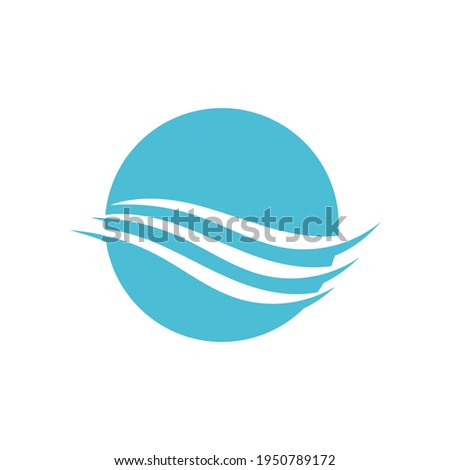 wave beach  icon vector logo