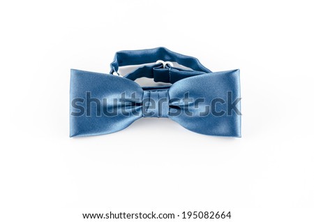 blue bow tie on a white background