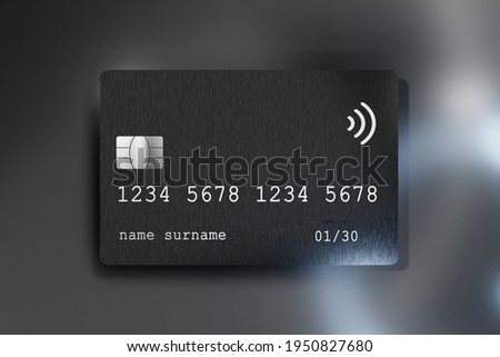 3D Illustration of a generic metal credit card.