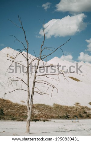 White chemical mountains in Belarus