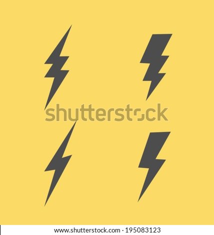 Lightning flat icons set Royalty-Free Stock Photo #195083123