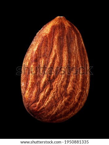 almonds close-up isolated on black