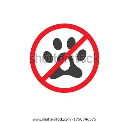 Dog prohibition sign. No pet allowed sign, vector illustration.