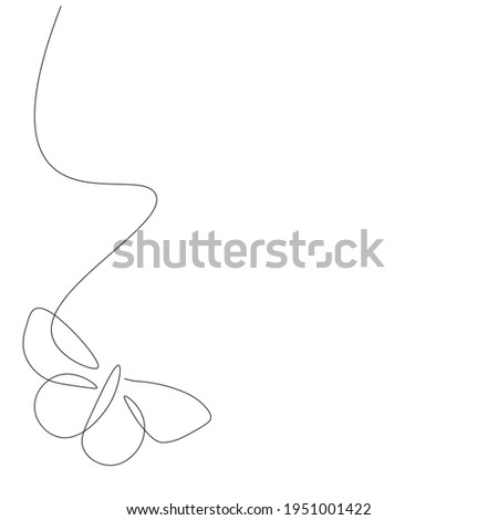 Butterfly animal silhouette one line draw vector illustration