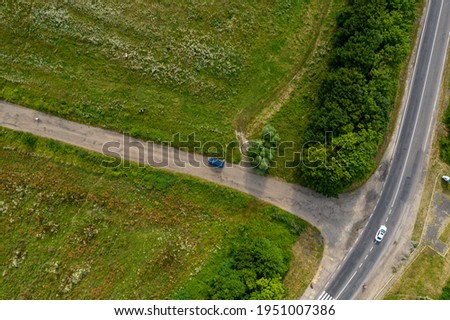 Winding road and dangerous turns, serpentine roads from a bird's eye view. new