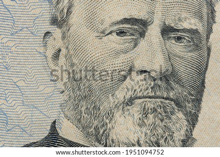 Closeup 50 Dollar Banknote. Fifty USD background. United States Dollar Bills.