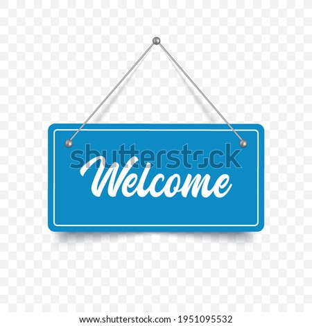 Welcome sign isolated. Welcome signboard. Vector illustration Royalty-Free Stock Photo #1951095532