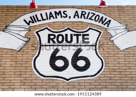 The Historic U.S Route 66, Williams, Arizona Royalty-Free Stock Photo #1951124389