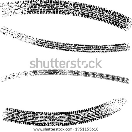 Collection of degraded curved tire tracks