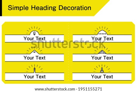 Simple headline decoration symbol design, white background on yellow background