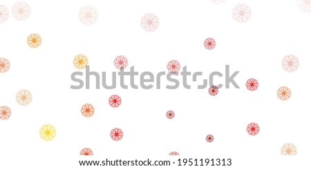 Light orange vector natural backdrop with flowers. Colorful flowers in natural style on simple background. Brand new business design.