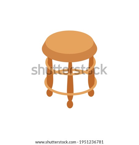 Pawn shop isometric composition with isolated image of vintage chair vector illustration