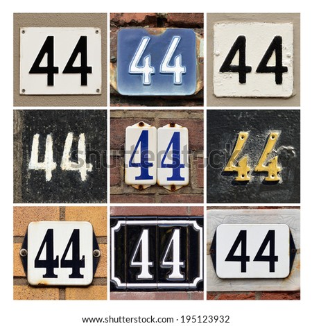 Collage of House Numbers Forty-four
