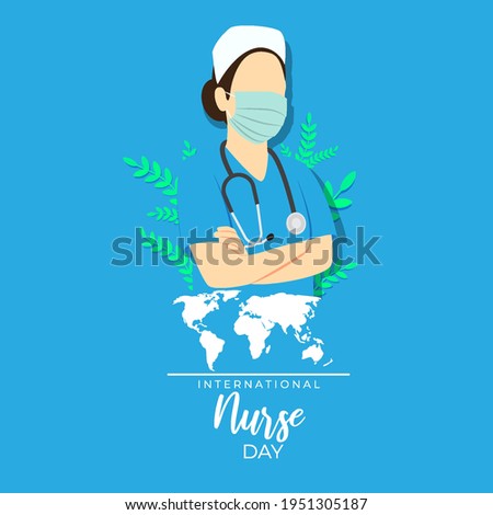 vector illustration for international nurse day. Royalty-Free Stock Photo #1951305187
