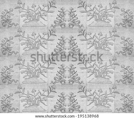 flower sculptures on walls, pattern background and texture